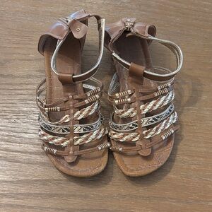 Braided Brown Sandals with Wedge Heel
